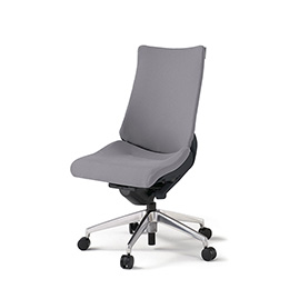 アクトチェア KG-430PS-ZTW6 プレーンクロスバック ハイバック アルミミラー脚 肘なし ランバーサポートなし  ［ZT×W6/ライトグレーW］