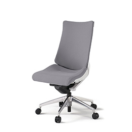 アクトチェア KG-430PS-ZWW6 プレーンクロスバック ハイバック アルミミラー脚 肘なし ランバーサポートなし  ［ZW×W6/ライトグレーW］