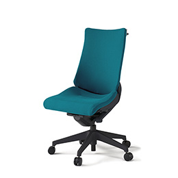 アクトチェア KG-430PSH-T1A3 プレーンクロスバック ハイバック 樹脂脚 肘なし ランバーサポートなし ハンガー  ［T1×A3/ストロングブルー］