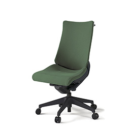 アクトチェア KG-430PSH-T1Q2 プレーンクロスバック ハイバック 樹脂脚 肘なし ランバーサポートなし ハンガー  ［T1×Q2/アイビーグリーン］