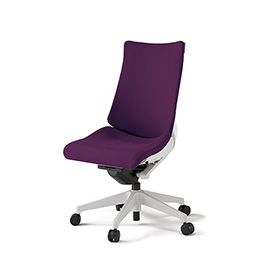 アクトチェア KG-430PSH-W9X7 プレーンクロスバック ハイバック 樹脂脚 肘なし ランバーサポートなし ハンガー  ［W9×X7/プラムパープル］