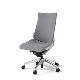 アクトチェア KG-430PSH-ZNW6 プレーンクロスバック ハイバック アルミミラー脚 肘なし ランバーサポートなし ハンガー  ［ZN×W6/ライトグレーW］