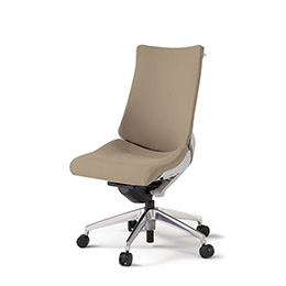 アクトチェア KG-430PSH-ZNY3 プレーンクロスバック ハイバック アルミミラー脚 肘なし ランバーサポートなし ハンガー  ［ZN×Y3/サンドイエロー］