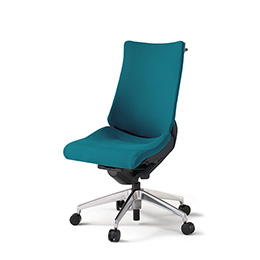 アクトチェア KG-430PSH-ZTA3 プレーンクロスバック ハイバック アルミミラー脚 肘なし ランバーサポートなし ハンガー  ［ZT×A3/ストロングブルー］