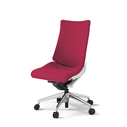 アクトチェア KG-430PSH-ZWM4 プレーンクロスバック ハイバック アルミミラー脚 肘なし ランバーサポートなし ハンガー  ［ZW×M4/ラズベリーレッド］