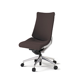 アクトチェア KG-430PSHM-ZNH2 プレーンクロスバック ハイバック アルミミラー脚 肘なし ランバーサポートなし ハンガー ［ZN×H2/チョコレートブラウン］