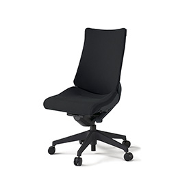 アクトチェア KG-430PSM-T1T1 プレーンクロスバック ハイバック 樹脂脚 肘なし ランバーサポートなし ［T1×T1/ブラックT］