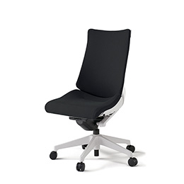 アクトチェア KG-430PSM-W9T1 プレーンクロスバック ハイバック 樹脂脚 肘なし ランバーサポートなし ［W9×T1/ブラックT］