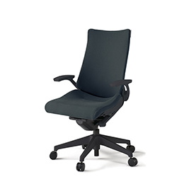 アクトチェア KG-435PS-T1W2 プレーンクロスバック ハイバック 樹脂脚 T字肘 ランバーサポートなし  ［T1×W2/オフブラックW］