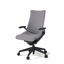アクトチェア KG-435PS-T1W6 プレーンクロスバック ハイバック 樹脂脚 T字肘 ランバーサポートなし  ［T1×W6/ライトグレーW］