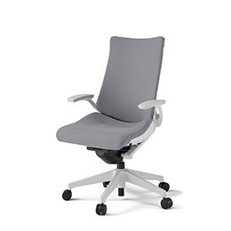 アクトチェア KG-435PS-W9W6 プレーンクロスバック ハイバック 樹脂脚 T字肘 ランバーサポートなし  ［W9×W6/ライトグレーW］