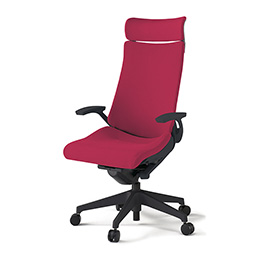 アクトチェア KG-435PSE-T1M4 プレーンクロスバック エクストラハイバック 樹脂脚 T字肘 ランバーサポートなし  ［T1×M4/ラズベリーレッド］
