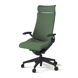 アクトチェア KG-435PSE-T1Q2 プレーンクロスバック エクストラハイバック 樹脂脚 固定肘 ランバーサポートなし  ［T1×Q2/アイビーグリーン］