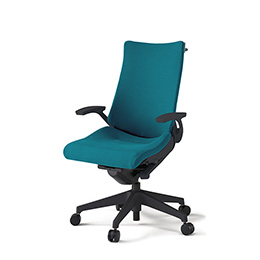 アクトチェア KG-435PSH-T1A3 プレーンクロスバック ハイバック 樹脂脚 T字肘 ランバーサポートなし ハンガー  ［T1×A3/ストロングブルー］