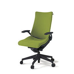 アクトチェア KG-435PSH-T1Q6 プレーンクロスバック ハイバック 樹脂脚 固定肘 ランバーサポートなし ハンガー  ［T1×Q6/モスグリーン］