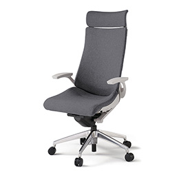 アクトチェア KG-435SAEM1ZNT3 テクスチャードクロスバック エクストラハイバック アルミミラー脚 T字肘 ランバーサポートなし ［ZN×T3/ダークグレーT］