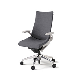 アクトチェア KG-435SAHM1ZNT3 テクスチャードクロスバック ハイバック アルミミラー脚 T字肘 ランバーサポートなし ハンガー ［ZN×T3/ダークグレーT］