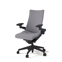 アクトチェア KG-437PS-T1W6 プレーンクロスバック ハイバック 樹脂脚 アジャスタブル肘 ランバーサポートなし  ［T1×W6/ライトグレーW］