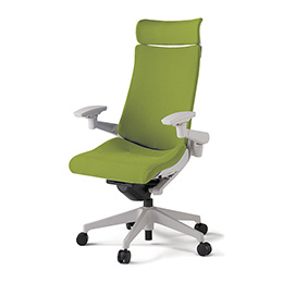 アクトチェア KG-437PSE-GNQ6 プレーンクロスバック エクストラハイバック 樹脂脚 アジャスタブル肘 ランバーサポートなし  ［GN×Q6/モスグリーン］