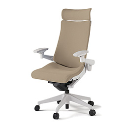 アクトチェア KG-437PSE-W9Y3 プレーンクロスバック エクストラハイバック 樹脂脚 アジャスタブル肘 ランバーサポートなし  ［W9×Y3/サンドイエロー］