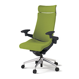 アクトチェア KG-437PSE-ZTQ6 プレーンクロス エクストラハイバック アルミミラー脚 4D可動肘 ランバーサポートなし  ［ZT×Q6/モスグリーン］