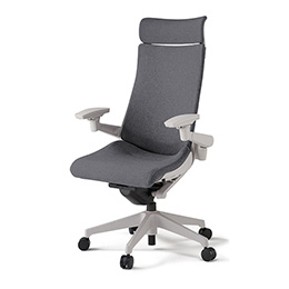 アクトチェア KG-437SAEM1GNT3 テクスチャードクロスバック エクストラハイバック 樹脂脚 アジャスタブル肘 ランバーサポートなし ［GN×T3/ダークグレーT］