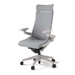 アクトチェア KG-437SAEM1GNT7 テクスチャードクロスバック エクストラハイバック 樹脂脚 アジャスタブル肘 ランバーサポートなし ［GN×T7/ホワイトグレーT］