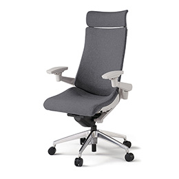 アクトチェア KG-437SAEM1ZNT3 テクスチャードクロスバック エクストラハイバック アルミミラー脚 アジャスタブル肘 ランバーサポートなし ［ZN×T3/ダークグレーT］