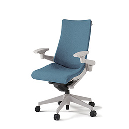 アクトチェア KG-437SAHM1GNB4 テクスチャードクロスバック ハイバック 樹脂脚 アジャスタブル肘 ランバーサポートなし ハンガー ［GN×B4/ダックブルー］