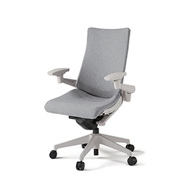 アクトチェア KG-437SAM1GNT7 テクスチャードクロスバック ハイバック 樹脂脚 アジャスタブル肘 ランバーサポートなし ［GN×T7/ホワイトグレーT］