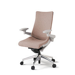 アクトチェア KG-437SAM1ZNF6 テクスチャードクロスバック ハイバック アルミミラー脚 アジャスタブル肘 ランバーサポートなし ［ZN×F6/グレイッシュブラウン］