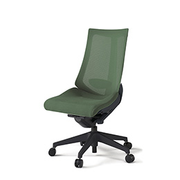 アクトチェア KG-450JV-T1Q2 プレーンメッシュバック ハイバック 樹脂脚 肘なし ランバーサポート  ［T1×Q2/アイビーグリーン］