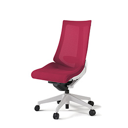 アクトチェア KG-450JV-W9M4 プレーンメッシュバック ハイバック 樹脂脚 肘なし ランバーサポート  ［W9×M4/ラズベリーレッド］