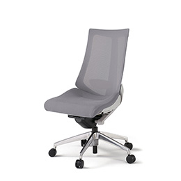 アクトチェア KG-450JV-ZNW6 プレーンメッシュバック ハイバック アルミミラー脚 肘なし ランバーサポート  ［ZN×W6/ライトグレーW］