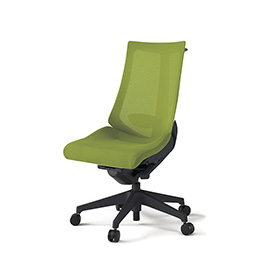 アクトチェア KG-450JVH-T1Q6 プレーンメッシュバック ハイバック 樹脂脚 肘なし ランバーサポート ハンガー  ［T1×Q6/モスグリーン］