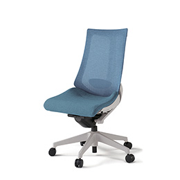 アクトチェア KG-450JE-GNB4 テクスチャードメッシュバック ハイバック 樹脂脚 肘なし ランバーサポート  ［GN×B4/ダックブルー］