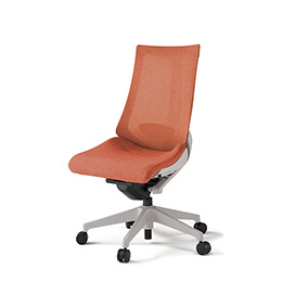 アクトチェア KG-450JE-GND4 テクスチャードメッシュバック ハイバック 樹脂脚 肘なし ランバーサポート  ［GN×D4/パーシモオレンジ］