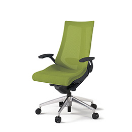 アクトチェア KG-455JV-ZTQ6 プレーンメッシュバック ハイバック アルミミラー脚 T字肘 ランバーサポート  ［ZT×Q6/モスグリーン］