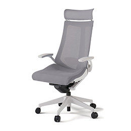 アクトチェア KG-455JVE-W9W6 プレーンメッシュバック エクストラハイバック 樹脂脚 T字肘 ランバーサポート  ［W9×W6/ライトグレーW］