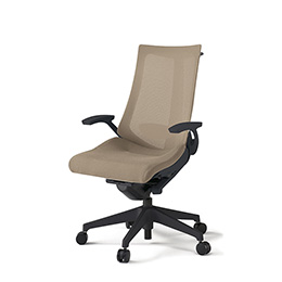 アクトチェア KG-455JVH-T1Y3 プレーンメッシュバック ハイバック 樹脂脚 固定肘 ランバーサポート ハンガー  ［T1×Y3/サンドイエロー］