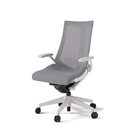 アクトチェア KG-455JVH-W9W6 プレーンメッシュバック ハイバック 樹脂脚 T字肘 ランバーサポート ハンガー  ［W9×W6/ライトグレーW］