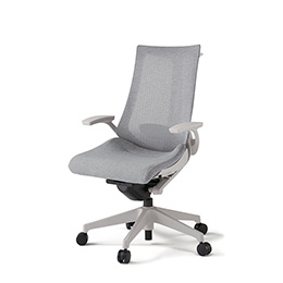 アクトチェア KG-455JEHM1GNT7 テクスチャードメッシュバック ハイバック 樹脂脚 固定肘 ランバーサポート ハンガー ［GN×T7/ホワイトグレーT］