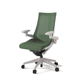 アクトチェア KG-457JV-GNQ2 プレーンメッシュバック ハイバック 樹脂脚 アジャスタブル肘 ランバーサポート  ［GN×Q2/アイビーグリーン］