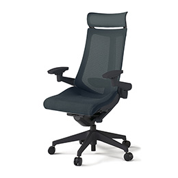 アクトチェア KG-457JVE-T1W2 プレーンメッシュバック エクストラハイバック 樹脂脚 アジャスタブル肘 ランバーサポート  ［T1×W2/オフブラックW］