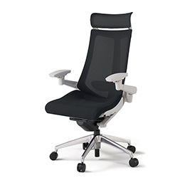 アクトチェア KG-457JVEM-ZNT1 プレーンメッシュバック エクストラハイバック アルミミラー脚 アジャスタブル肘 ランバーサポート ［ZN×T1/ブラックT］