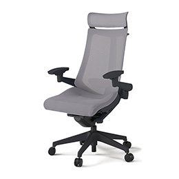 アクトチェア KG-457JVX-T1W6 プレーンメッシュバック エクストラハイバック 樹脂脚 アジャスタブル肘 ランバーサポート ハンガー  ［T1×W6/ライトグレーW］