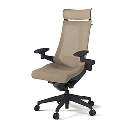 アクトチェア KG-457JVX-T1Y3 プレーンメッシュバック エクストラハイバック 樹脂脚 アジャスタブル肘 ランバーサポート ハンガー  ［T1×Y3/サンドイエロー］