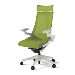 アクトチェア KG-457JVX-W9Q6 プレーンメッシュバック エクストラハイバック 樹脂脚 アジャスタブル肘 ランバーサポート ハンガー  ［W9×Q6/モスグリーン］