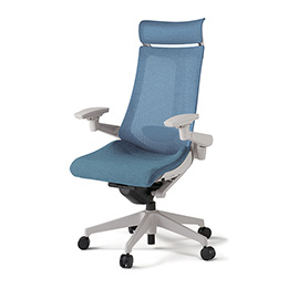 アクトチェア KG-457JEEM1GNB4 テクスチャードメッシュバック エクストラハイバック 樹脂脚 アジャスタブル肘 ランバーサポート ［GN×B4/ダックブルー］