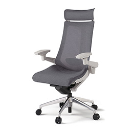 アクトチェア KG-457JEEM1ZNT3 テクスチャードメッシュバック エクストラハイバック アルミミラー脚 アジャスタブル肘 ランバーサポート ［ZN×T3/ダークグレーT］